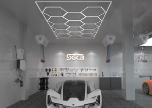 SGCB Гексагональный сетчатый светодиодный светильник высокой яркости для автомастерской